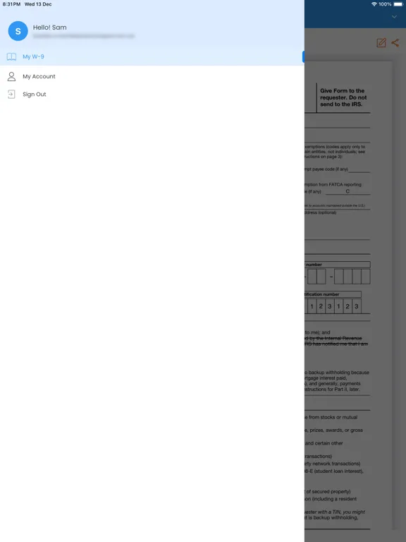 Capturas de pantalla de TaxBandits Fillable W-9 Form iPad 