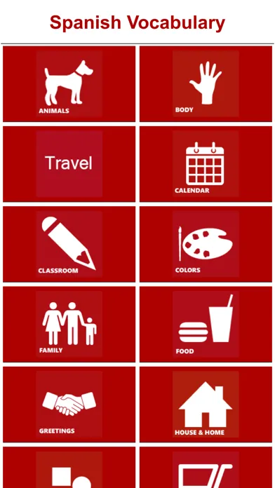 Capturas de tela do best spanish vocabulary