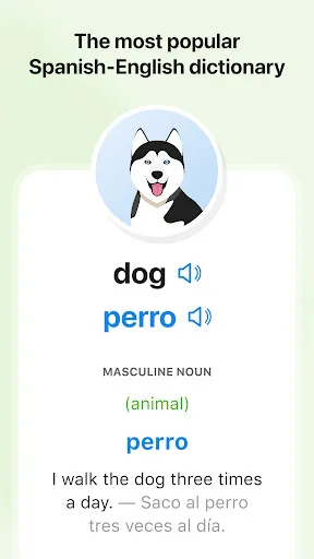 Tangkapan layar SpanishDictionary.com Learning