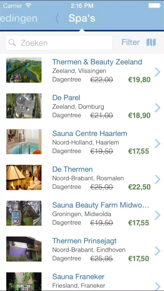 Capturas de pantalla de SpaOnline - Sauna's en Thermen