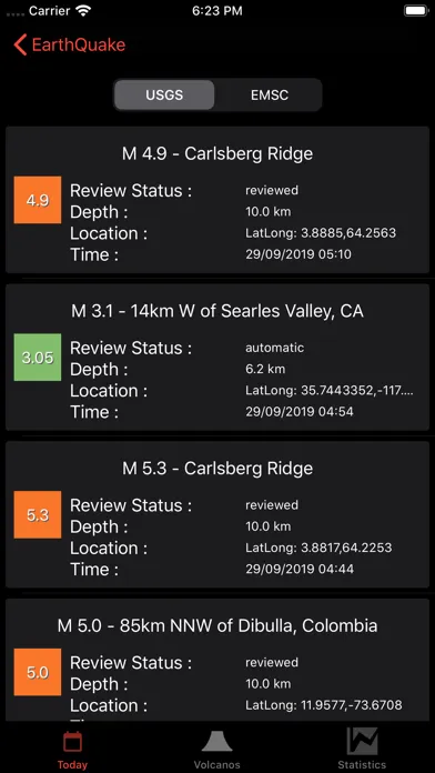 Captures d'écran de EarthQuakes Map & Volcanoes