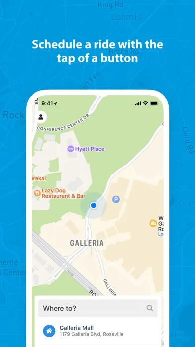 Tangkapan skrin GO S. Placer On-Demand Transit