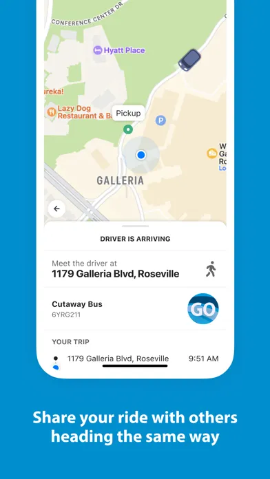 Tangkapan skrin GO S. Placer On-Demand Transit