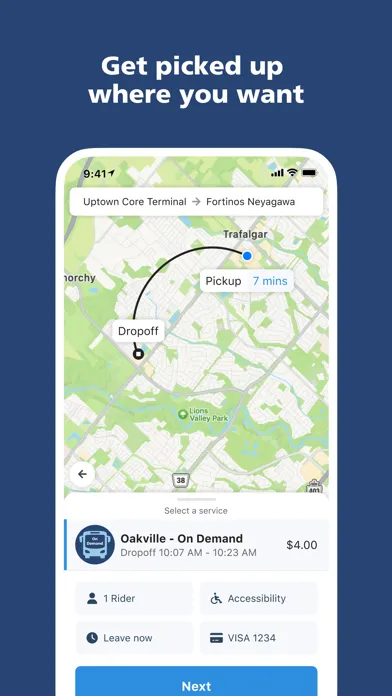 Oakville Transit On Demand سکرین شاٹس