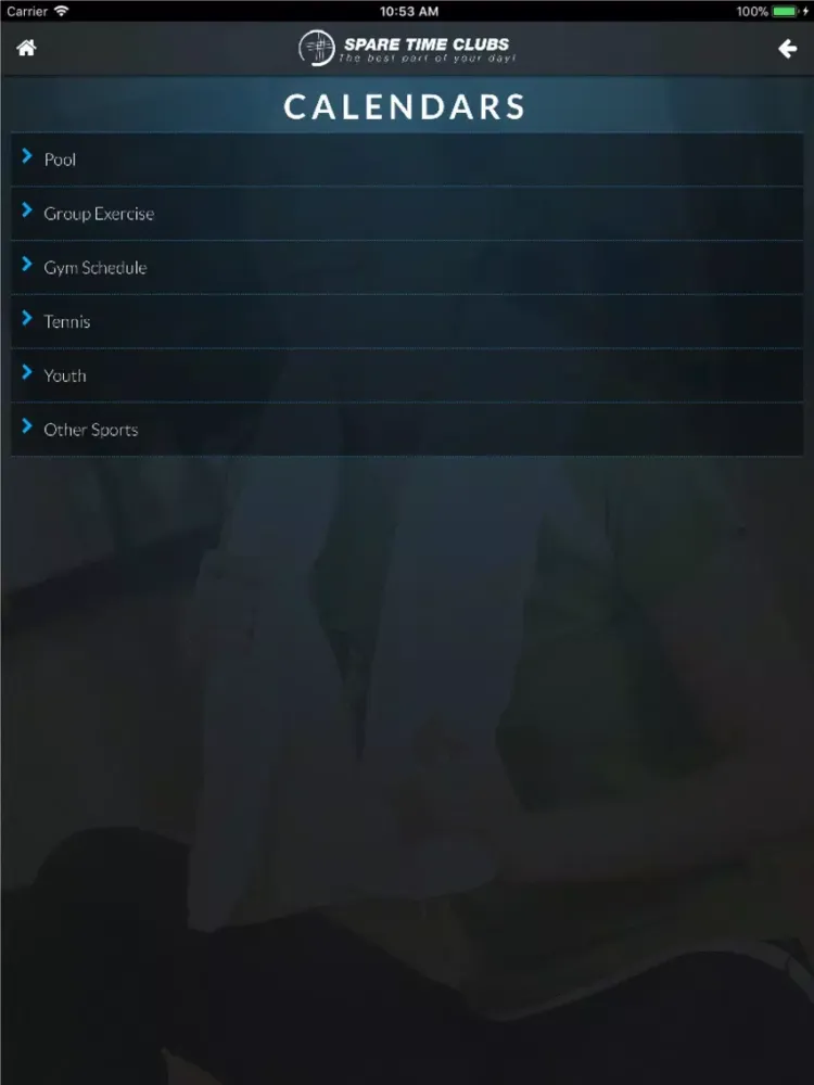 Spare Time Clubs Mobile App iPad  Screenshots