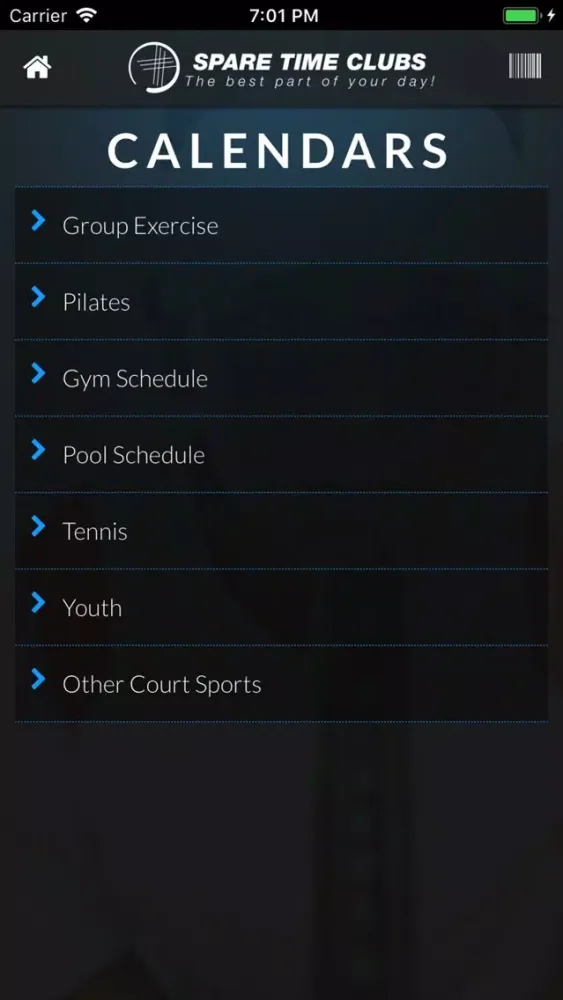 Spare Time Clubs Mobile App Screenshots