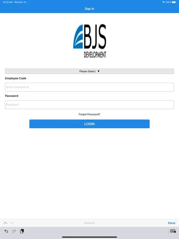 Tangkapan skrin BJS ATMS iPad 