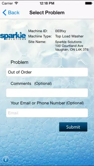 Sparkle Service Request App Screenshots