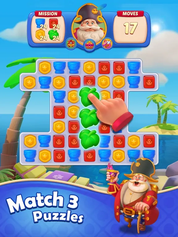 ภาพหน้าจอของ Pirate Kingdom - Match 3 Games iPad 