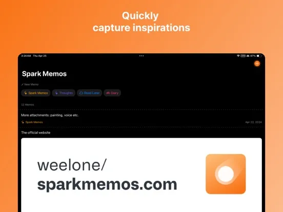 تصاویر Spark Memos - Capture ideas iPad 
