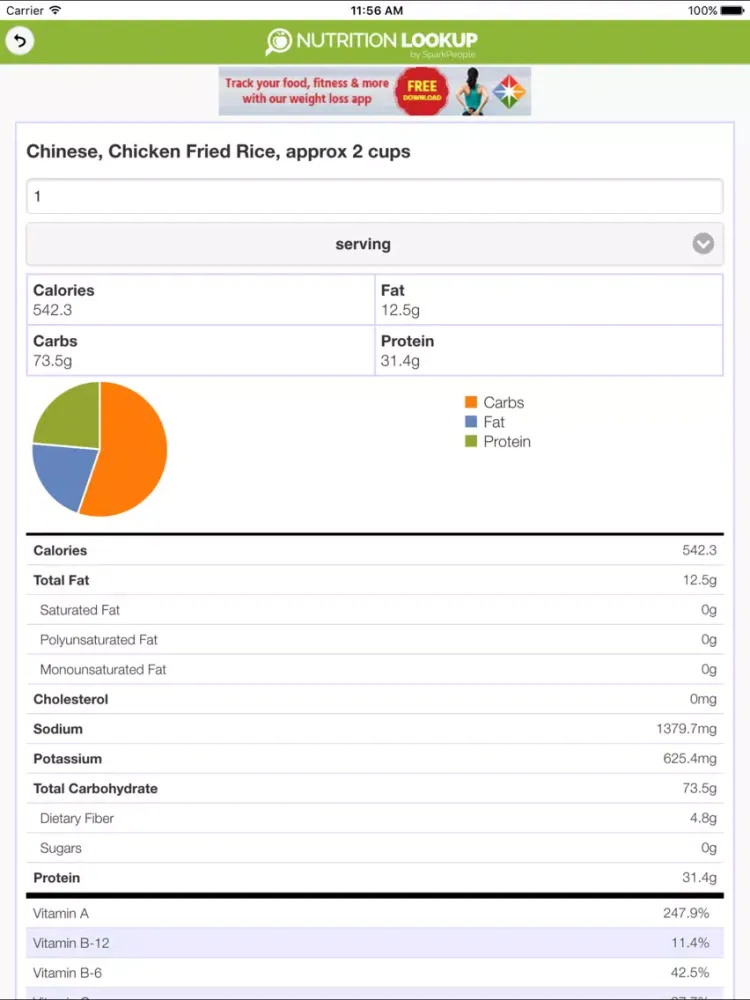 Captures d'écran de Nutrition Lookup by SparkPeople iPad 