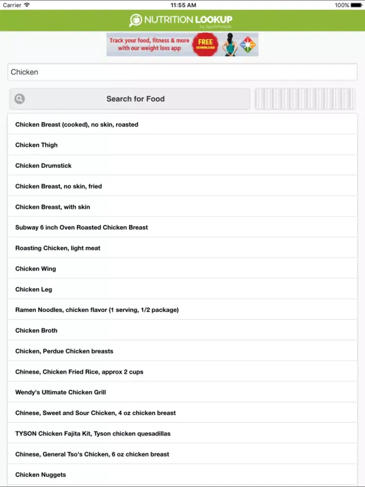 Captures d'écran de Nutrition Lookup by SparkPeople iPad 