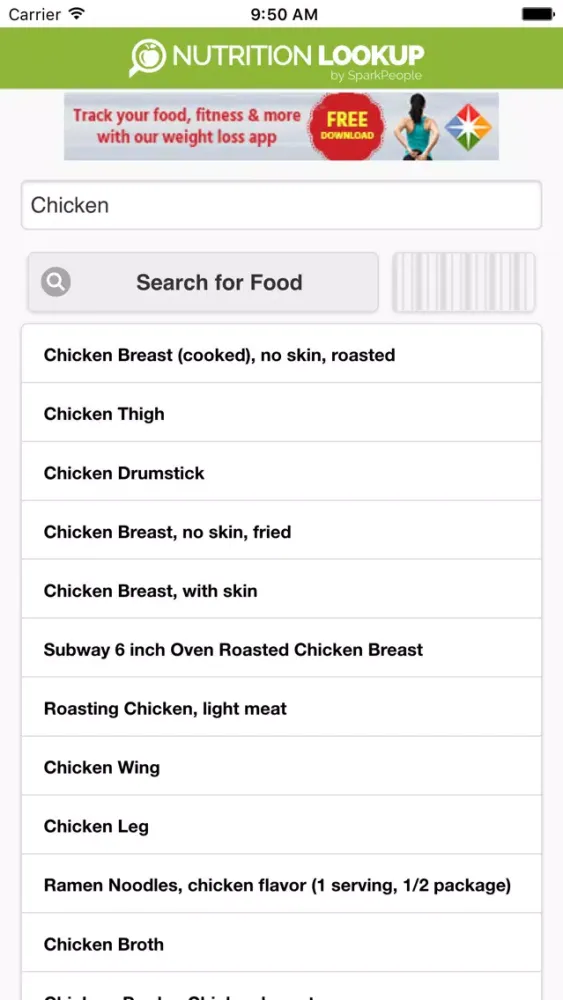 Captures d'écran de Nutrition Lookup by SparkPeople