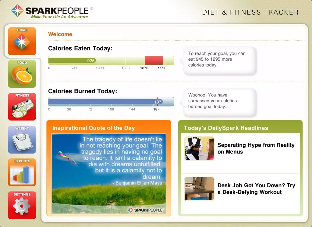 Diet & Fitness Tracker for iPad - SparkPeople iPad  Ekran Görüntüleri