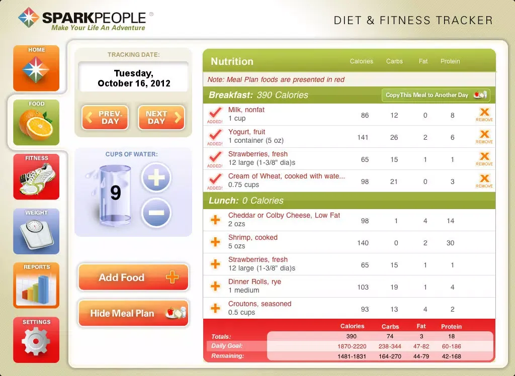 Diet & Fitness Tracker for iPad - SparkPeople iPad  Ekran Görüntüleri