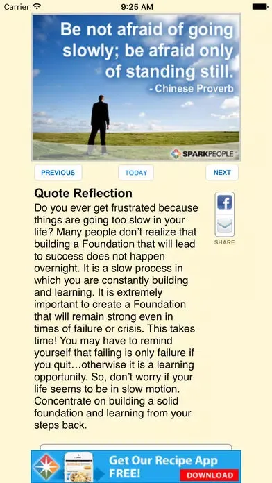 Inspirational Quote of the Day by SparkPeople Screenshots