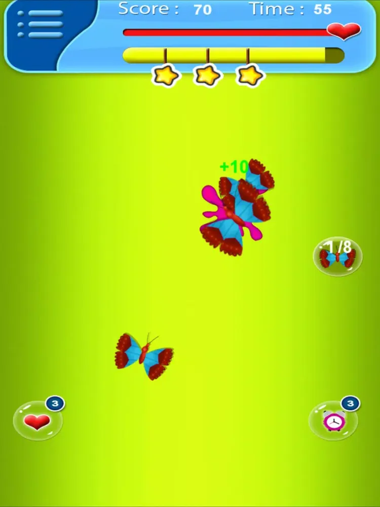 Butterfly And Bugs Bang Game iPad  Screenshots