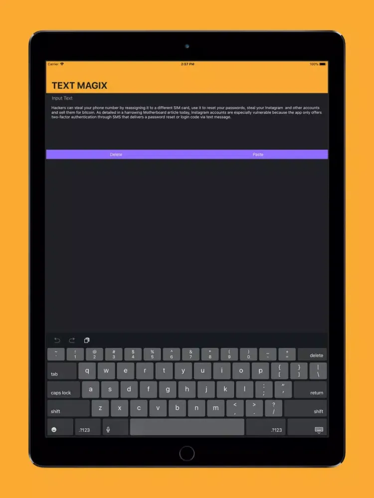 Tangkapan skrin Text Magix iPad 