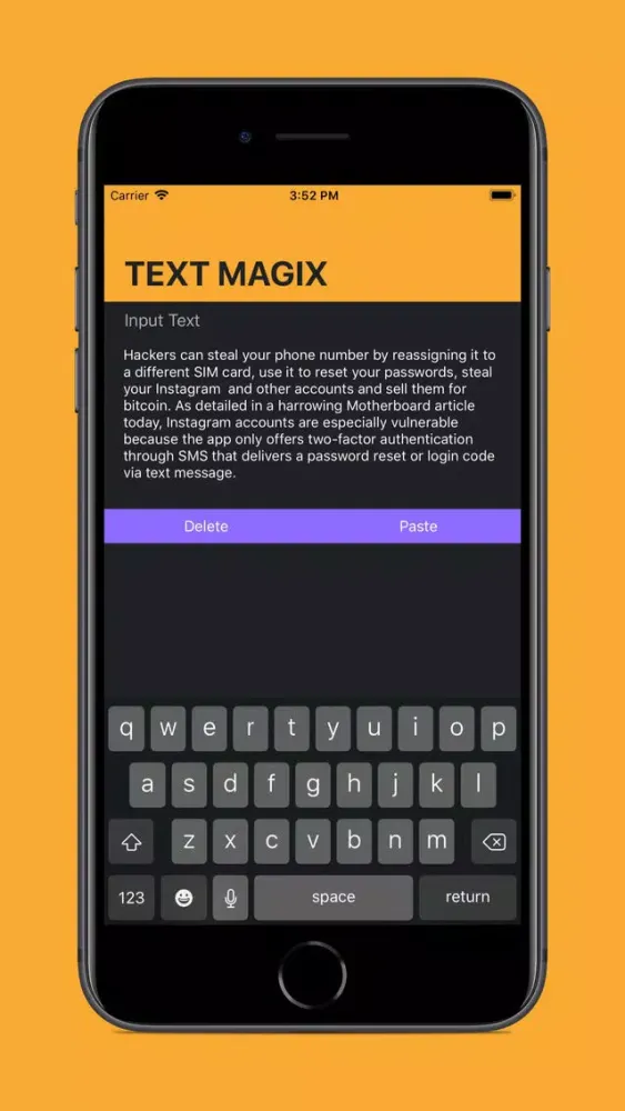 Tangkapan skrin Text Magix