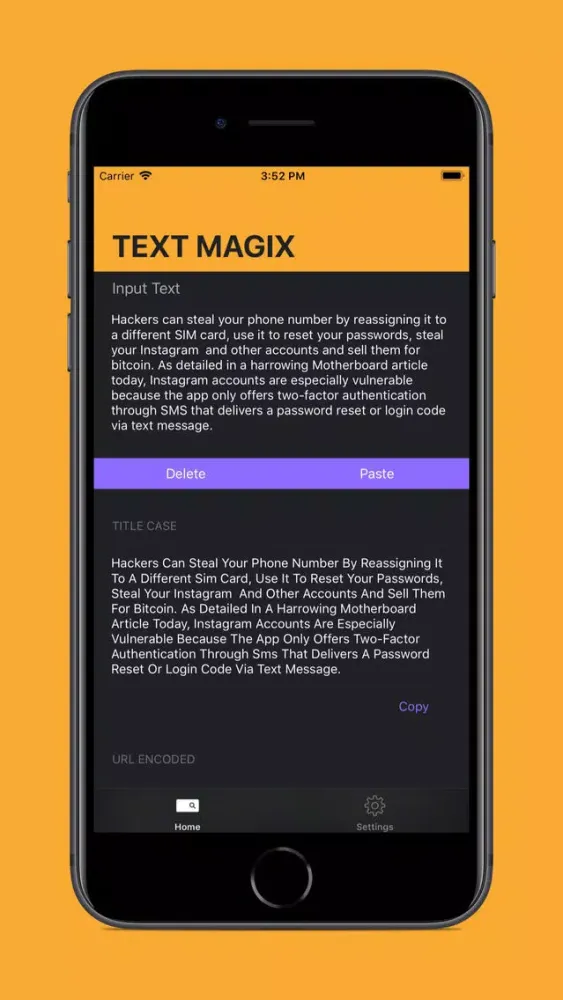 Tangkapan skrin Text Magix