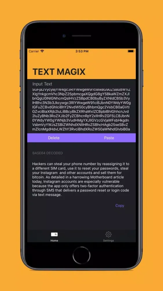 Tangkapan skrin Text Magix