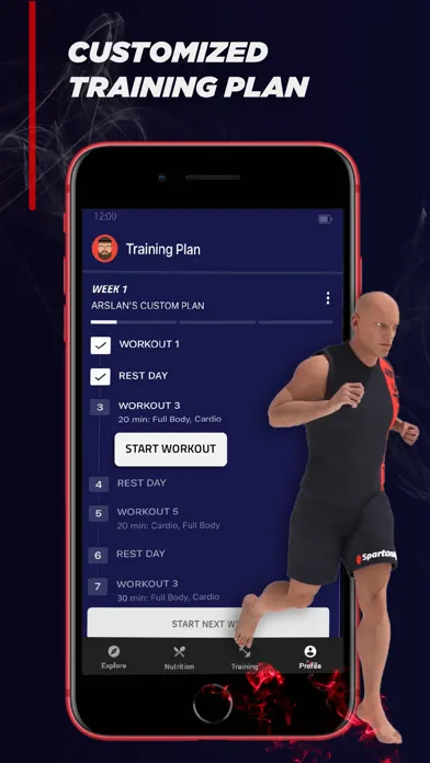 Ảnh chụp màn hình của Spartan Home & Gym Workouts