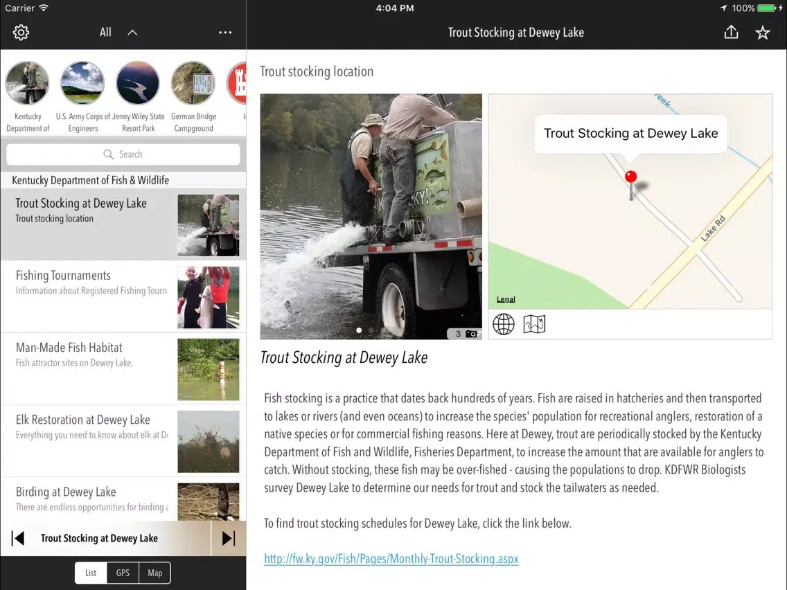 ภาพหน้าจอของ Dewey Lake iPad 