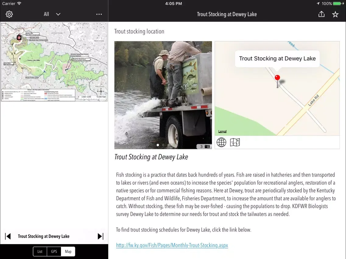 ภาพหน้าจอของ Dewey Lake iPad 