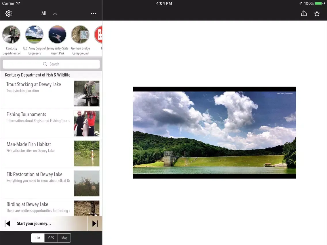 ภาพหน้าจอของ Dewey Lake iPad 