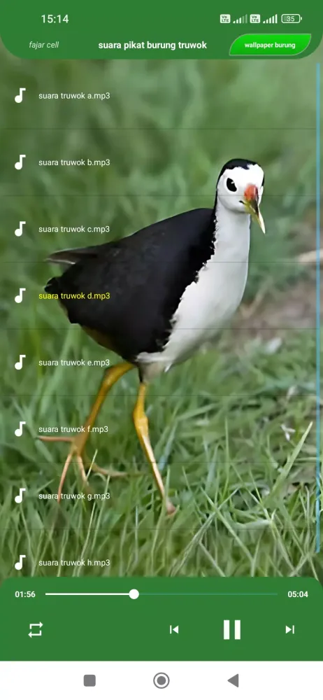 Capturas de pantalla de suara pikat burung truwok
