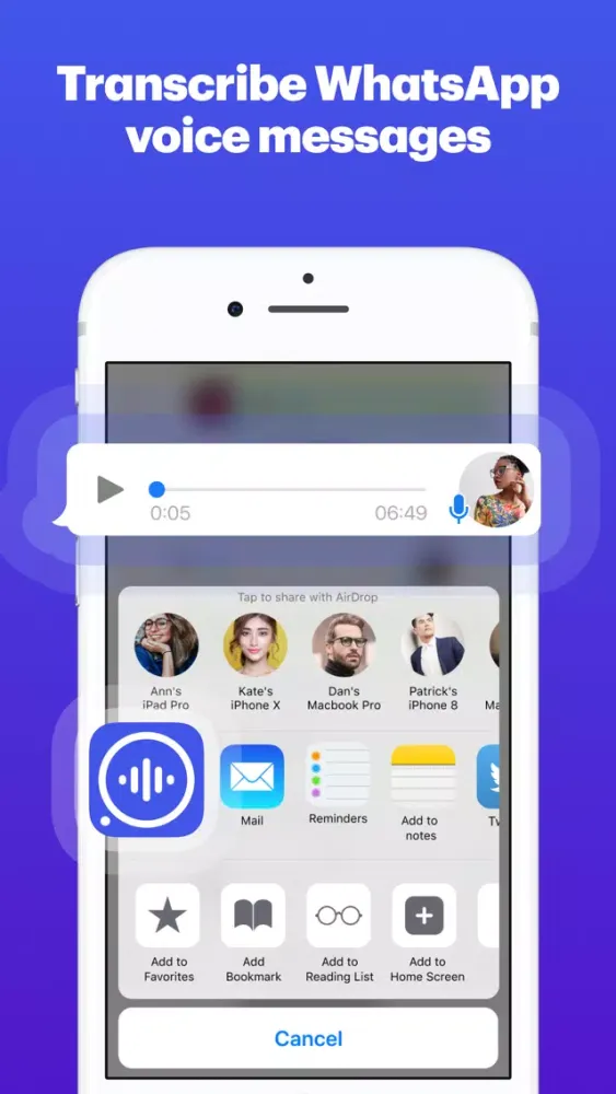 Captures d'écran de SpeakApp Voice Messenger