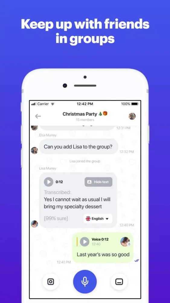 Captures d'écran de SpeakApp Voice Messenger