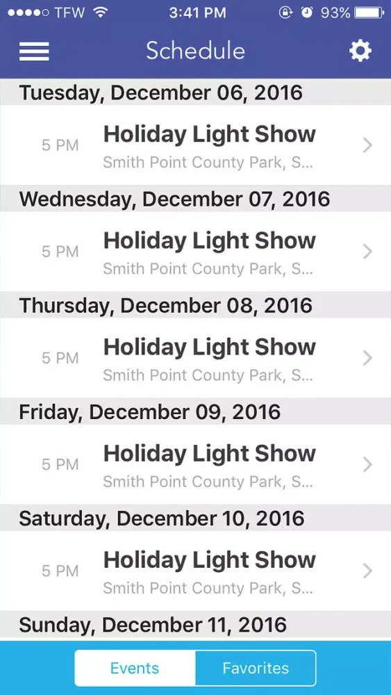 Zrzuty ekranu Suffolk County Holiday Lights