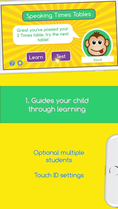Capturas de tela do Speaking Times Tables