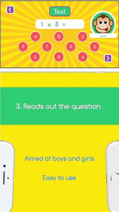Capturas de tela do Speaking Times Tables