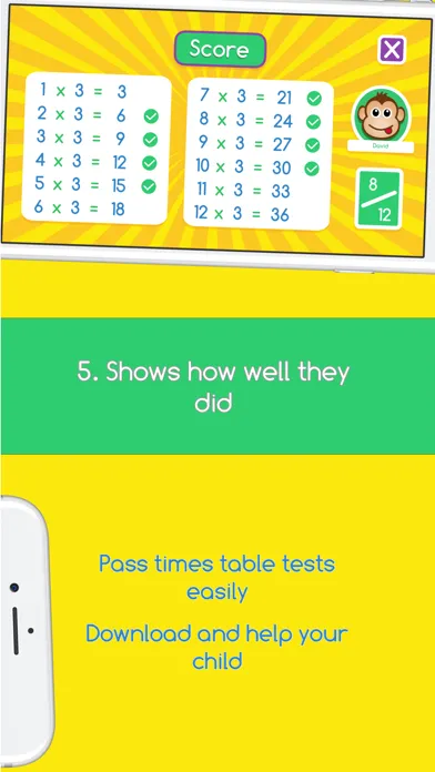 Capturas de tela do Speaking Times Tables
