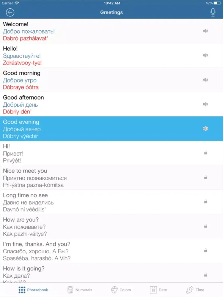 Captures d'écran de Russian Travel Phrasebook Lite iPad 