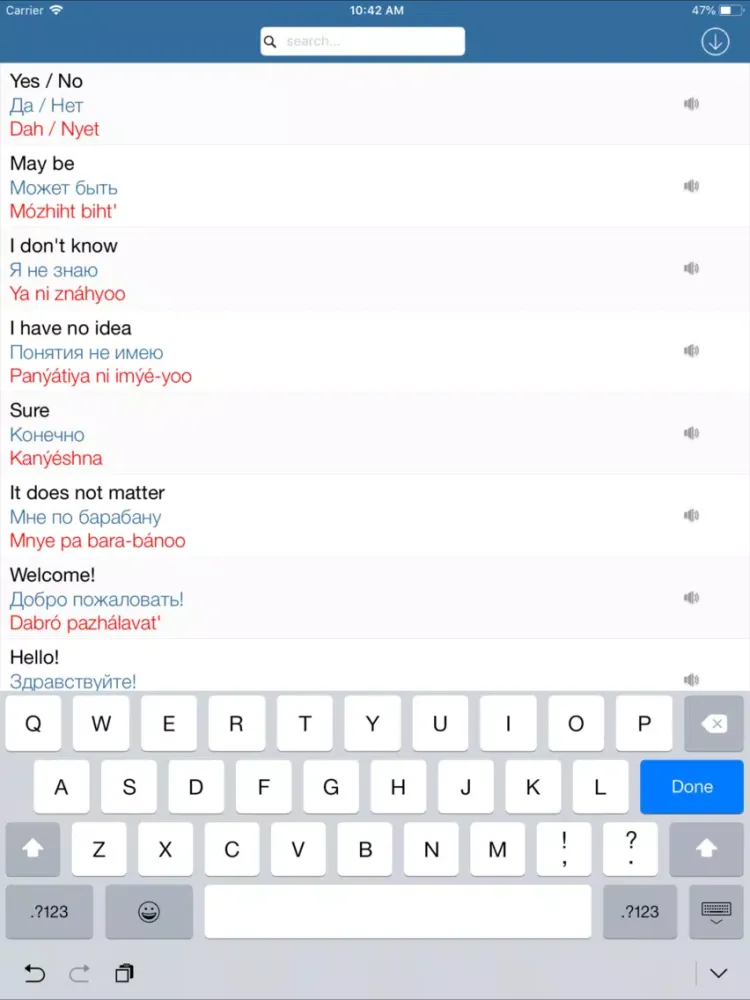 Captures d'écran de Russian Travel Phrasebook Lite iPad 