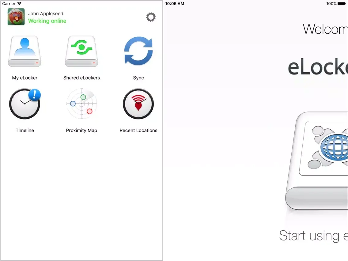 Capturas de tela do eLockers Plus iPad 