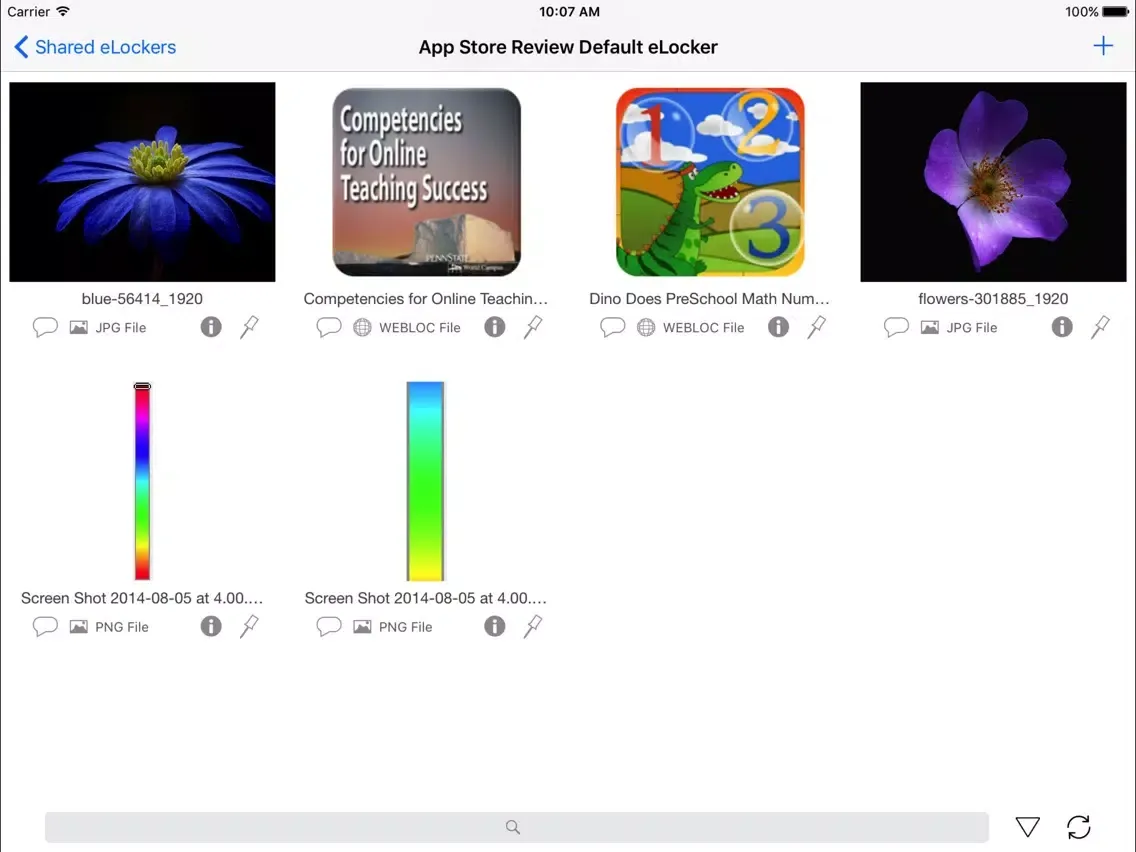Capturas de tela do eLockers Plus iPad 