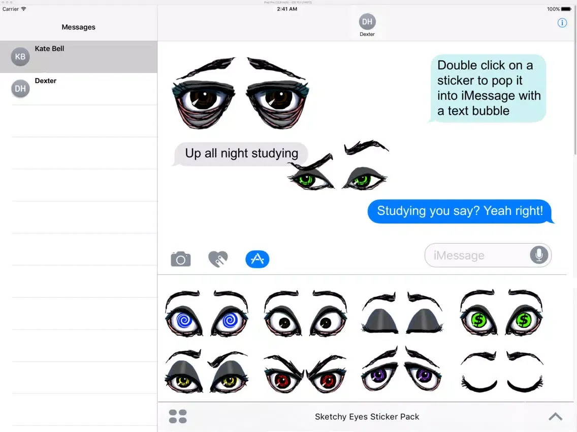 Screenshot di Sketchy Eyes add Expression to Texts Faces and Pix iPad