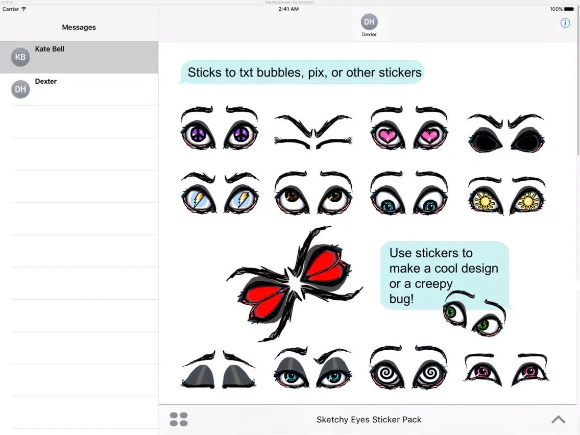 Screenshot di Sketchy Eyes add Expression to Texts Faces and Pix iPad