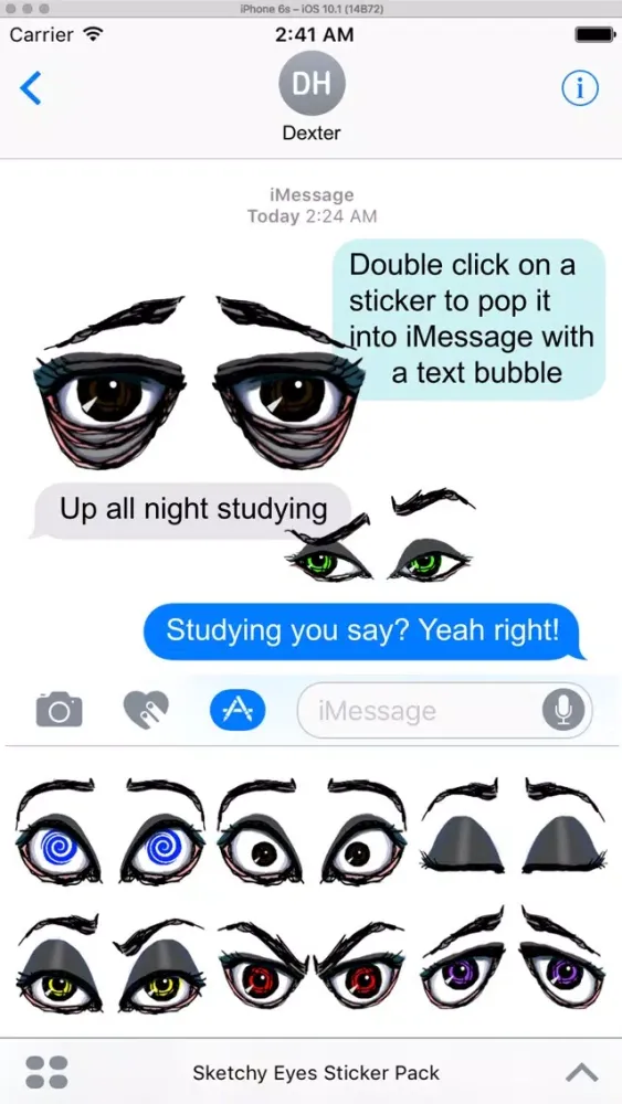 Screenshot di Sketchy Eyes add Expression to Texts Faces and Pix