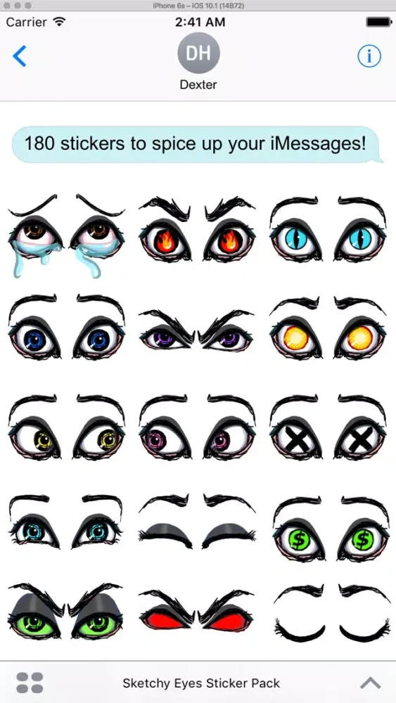 Screenshot di Sketchy Eyes add Expression to Texts Faces and Pix