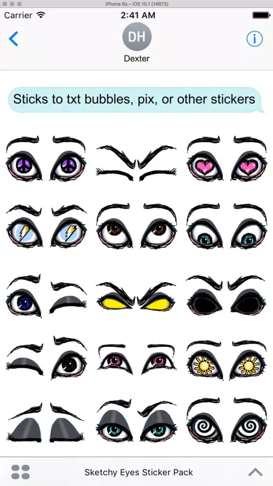 Screenshot di Sketchy Eyes add Expression to Texts Faces and Pix