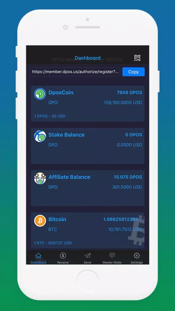 Скриншоты DPOS's official wallet