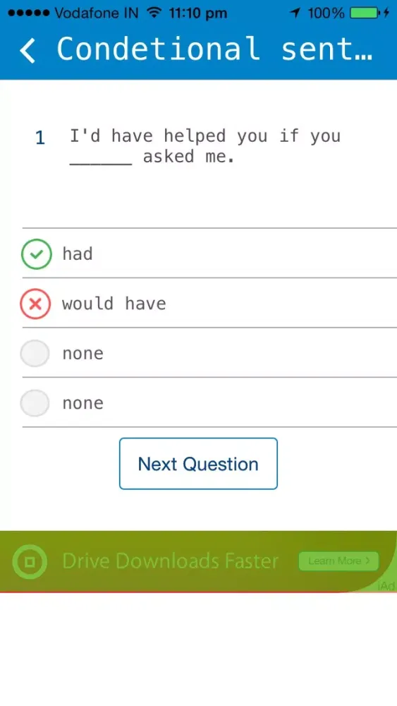 Captures d'écran de Grammar Quiz Lite