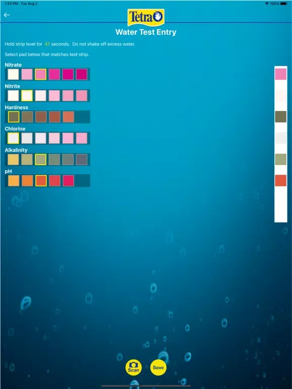 Tangkapan layar Tetra My Aquarium Connected iPad 