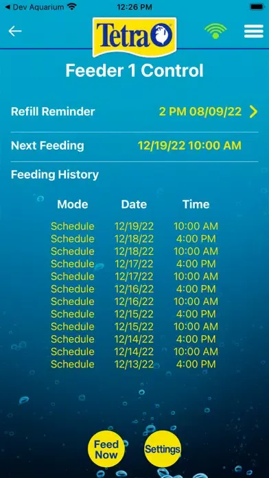 Tangkapan layar Tetra My Aquarium Connected