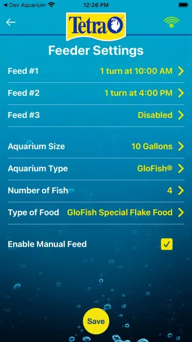 Tangkapan layar Tetra My Aquarium Connected